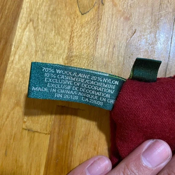 Lauren Ralph Lauren Red Wool Blend Gloves Women’s Size S/M Leather Trim - Picture 6 of 6